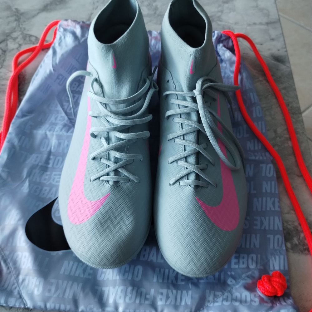 Nike Gray and Pink Soccer Cleats